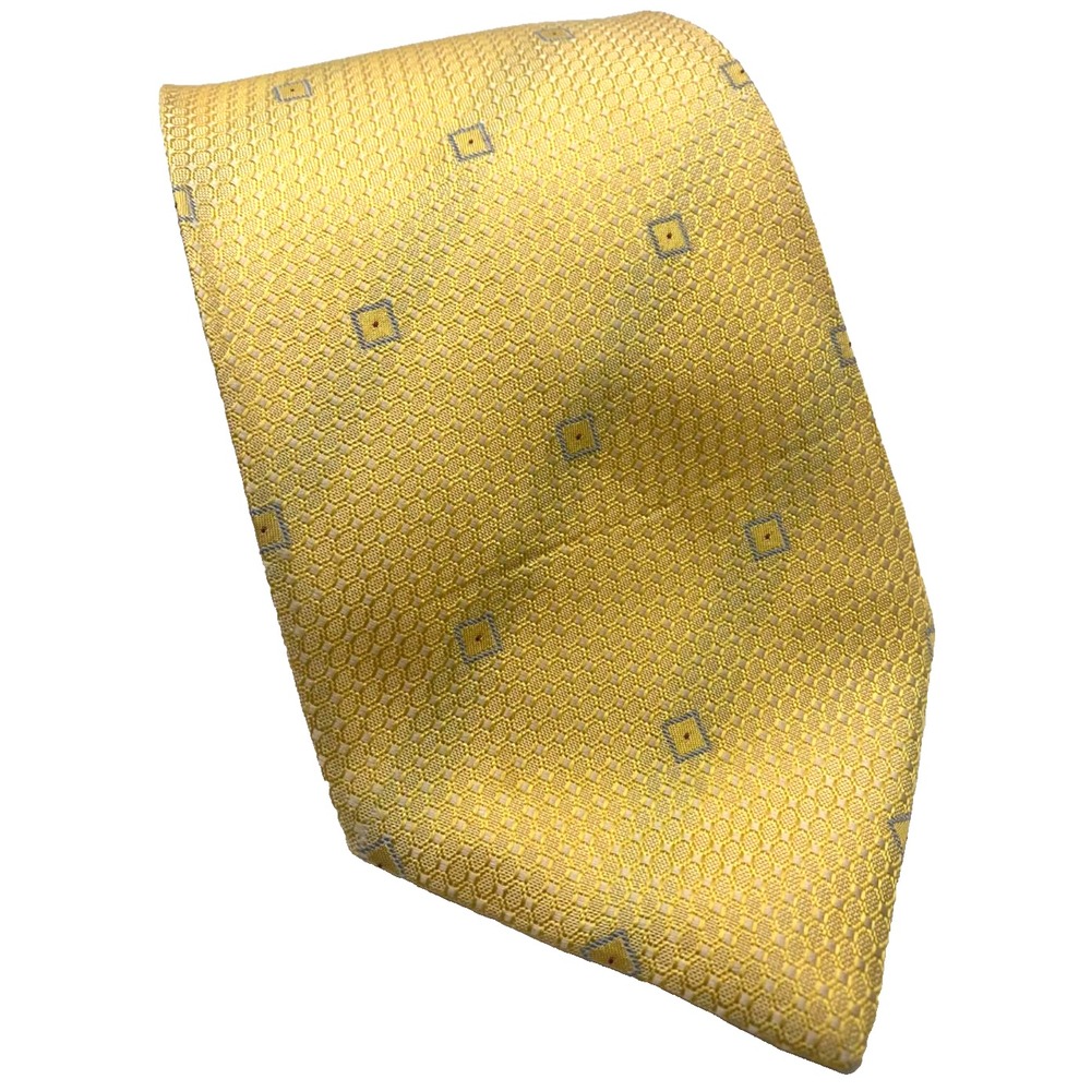 Vitaliano Pancaldi Necktie | Geometric | Yellow Blue 100% Silk | Luxury‎ Italian